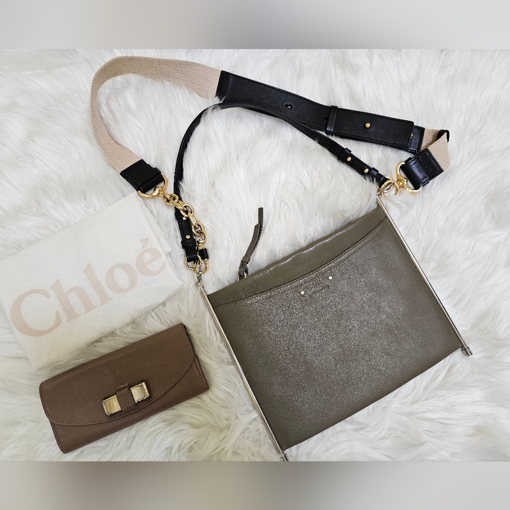 🎁🎀HOST PICK🎀🎁Chloé Medium Roy Clutch/Shoulder Bag With Chloé Wallet